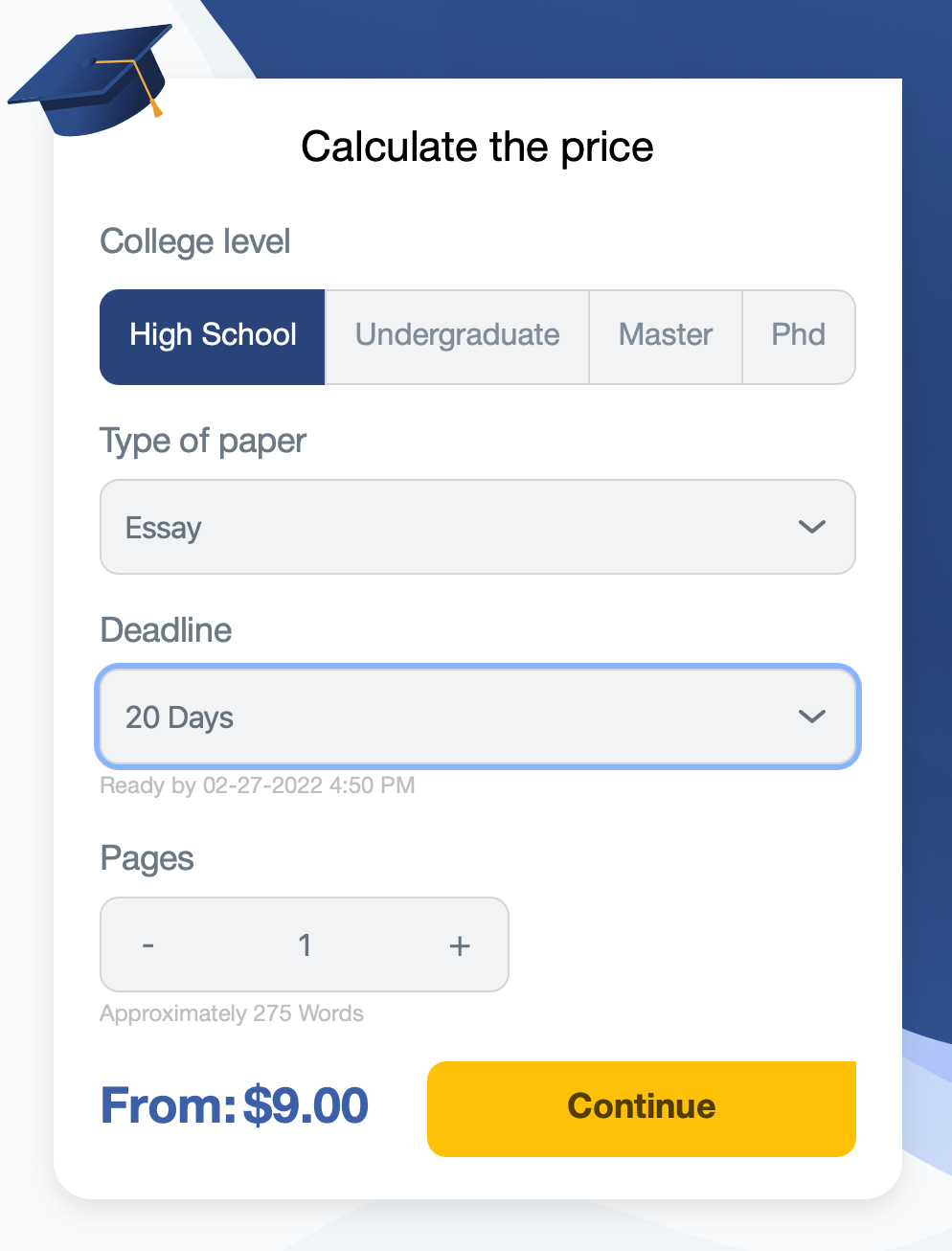 Essaymarket ordering process